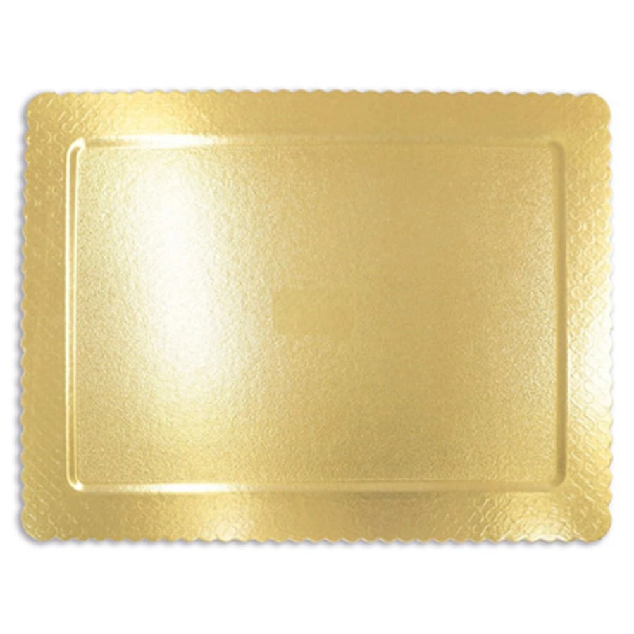 Prato Cake Board Ret Ouro 40x30