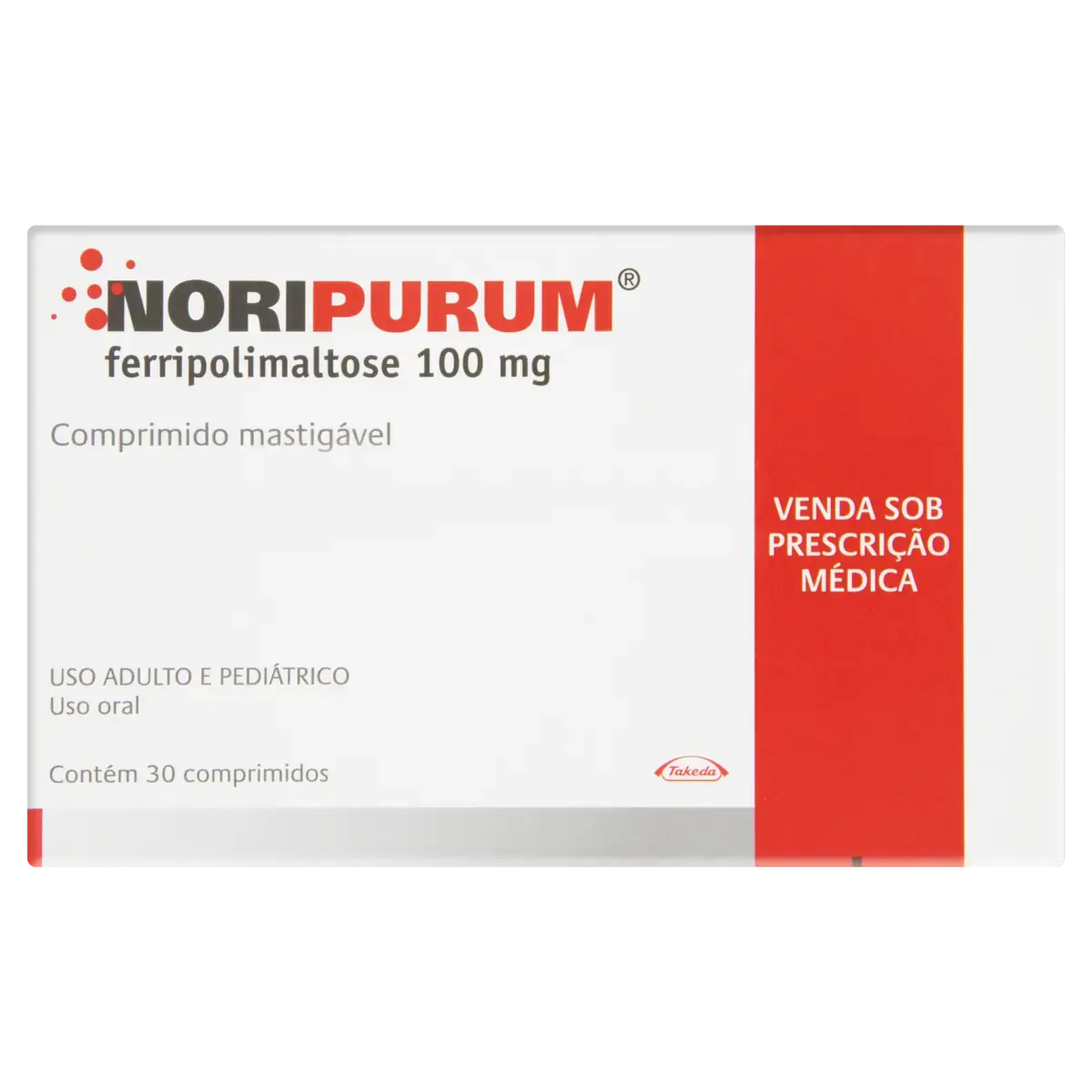 Noripurum 100mg Takeda Caixa 30 Comprimidos Mastigáveis