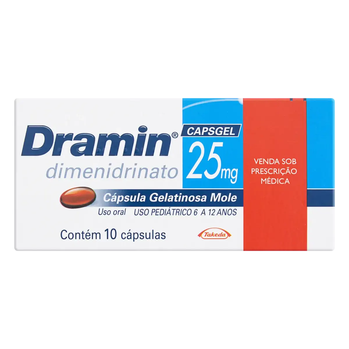 Dramin 25mg Takeda Caixa 10 Cápsulas Gelatinosas