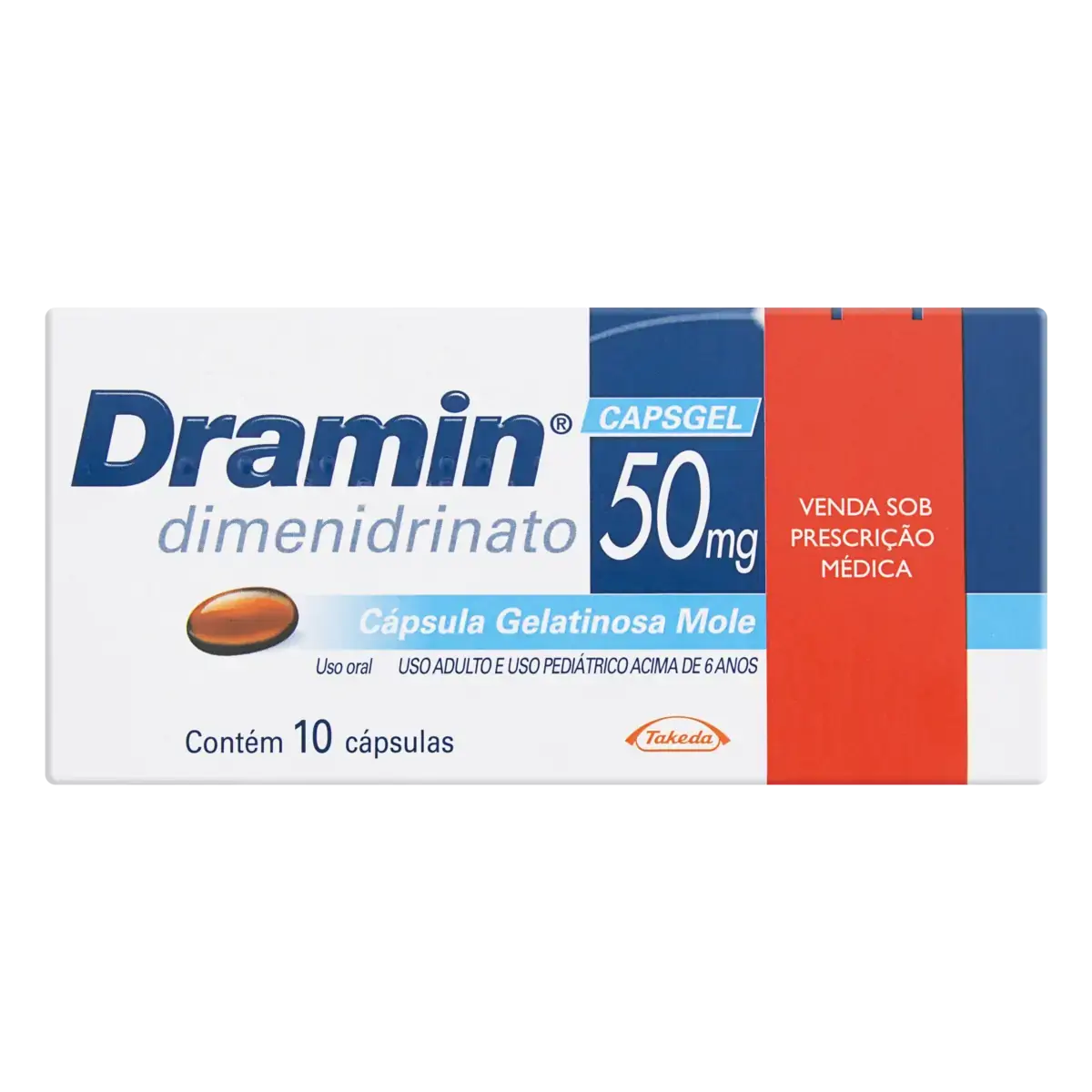 Dramin 50mg Takeda Caixa 10 Cápsulas Gelatinosas