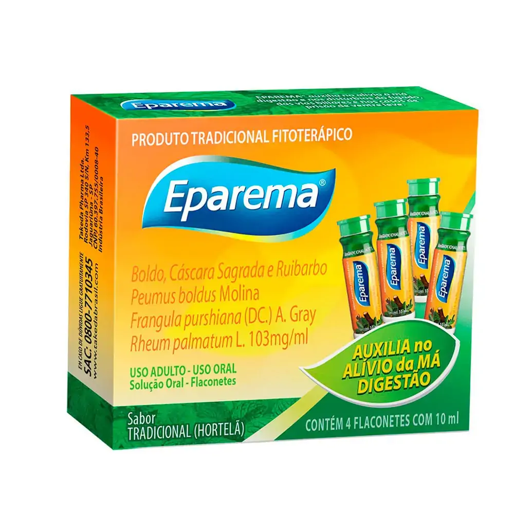 Tratamento Digestivo Tradicional Eparema Caixa 4 Flaconetes 10ml Cada