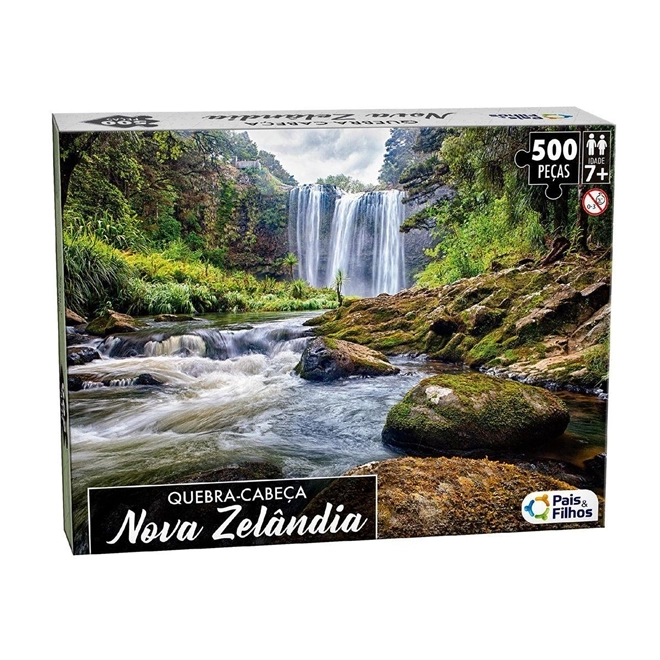 Quebra Cabeça Nova Zelândia 500 Peças Premium, Fica com 37x54 Cm, Pais & Filhos 10760, + 7 Anos - 147035