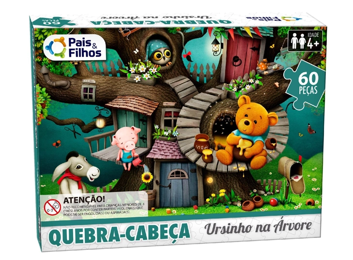 Quebra Cabeca Ursinho Na Arvore 60 Pecas 10769 Pais E Filhos