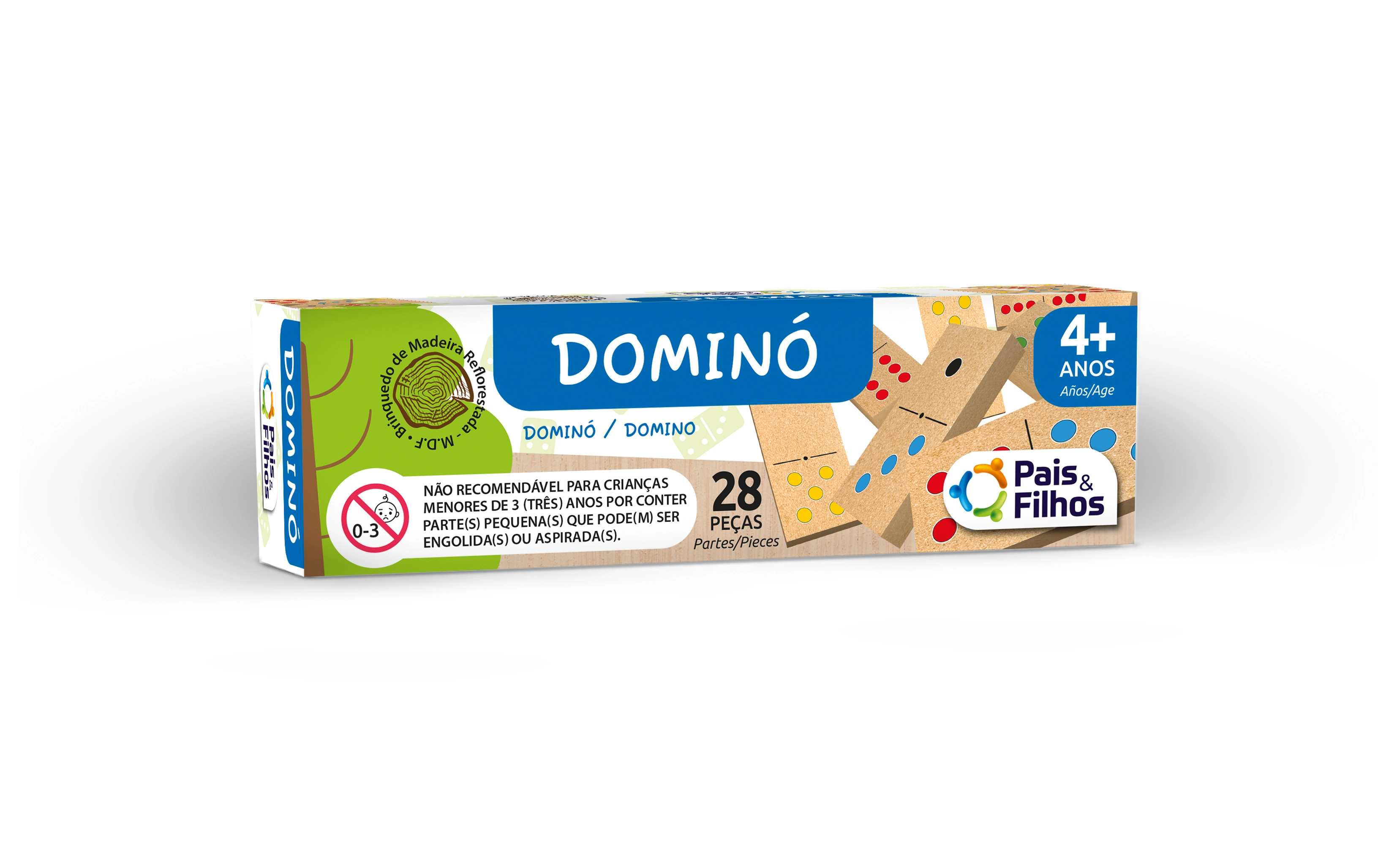 Dominó em Madeira MDF - Pais e Filhos