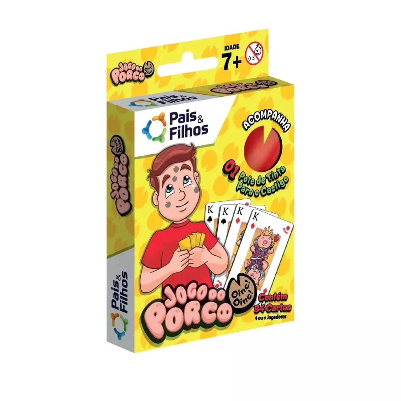 Jogo do Porco c/ 54 Cartas O Objetivo é Formar 1 Quadra de Cartas Iguais Acompanha 1 Potinho de Tinta, +7 Anos - 143962