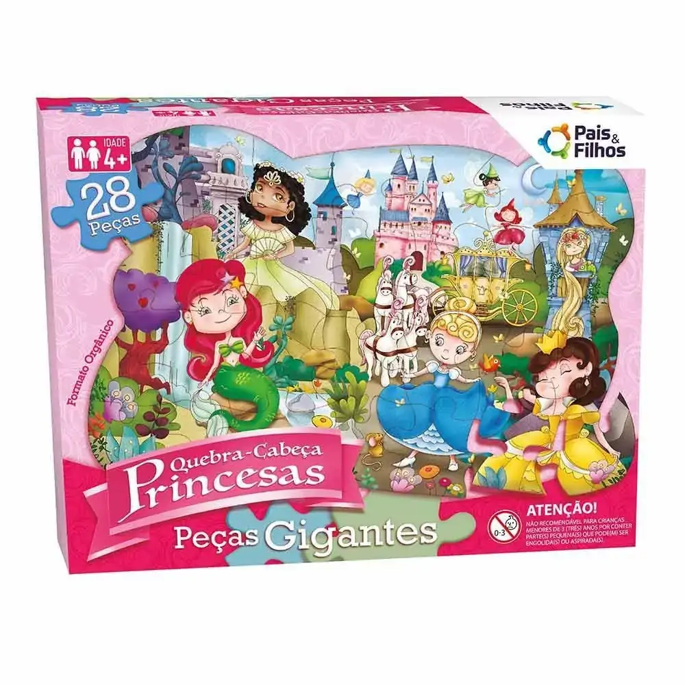 Quebra Cabeca Gigante Princesas 28pcs Pai