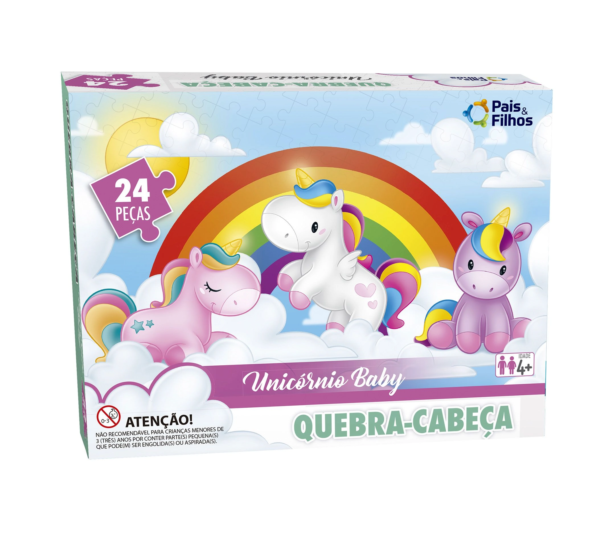Quebra Cabeça Infantil Unicórnio Baby - 24 Peças - Pais e Filhos