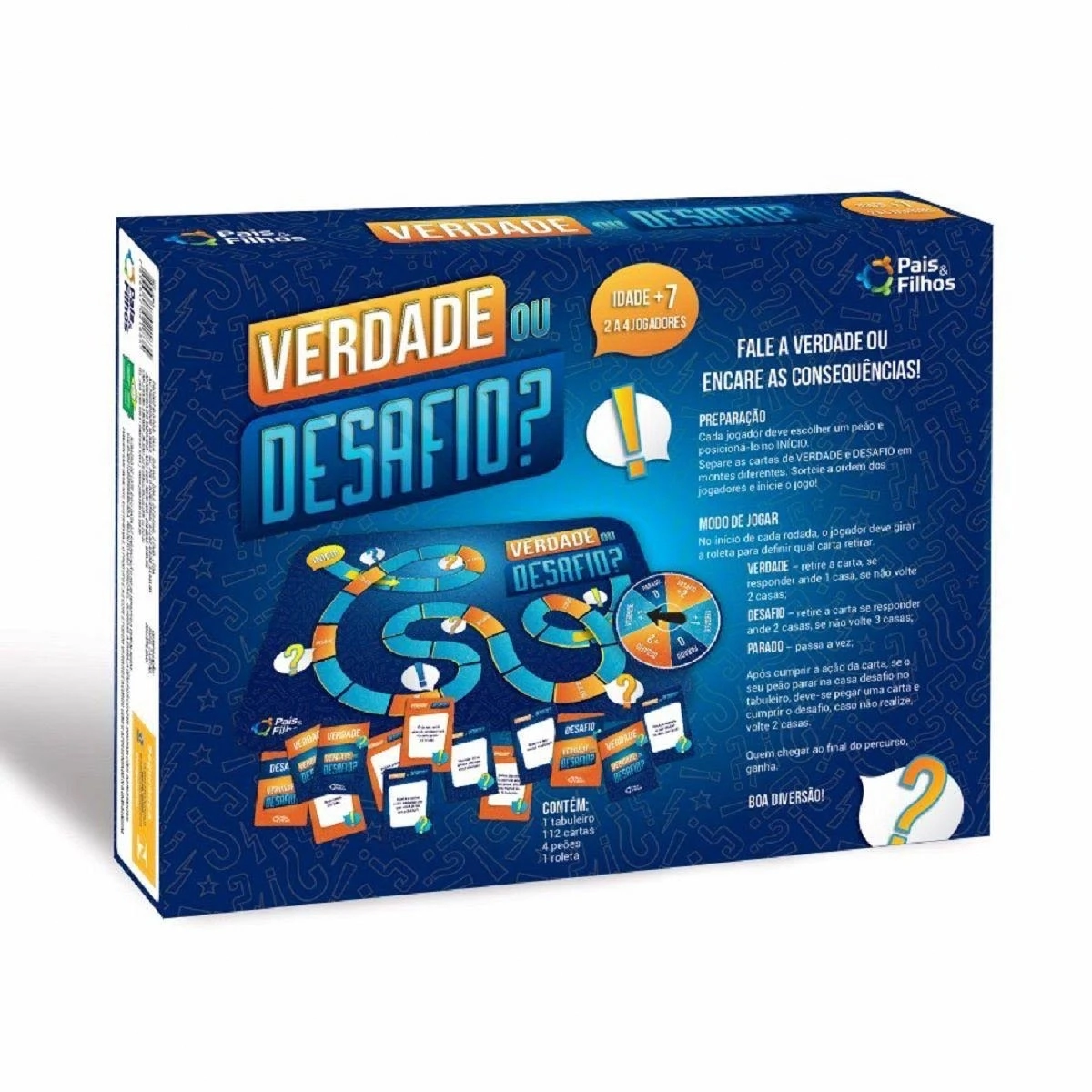 Jogo de Tabuleiro Verdade ou Desafio - Pais e Filhos