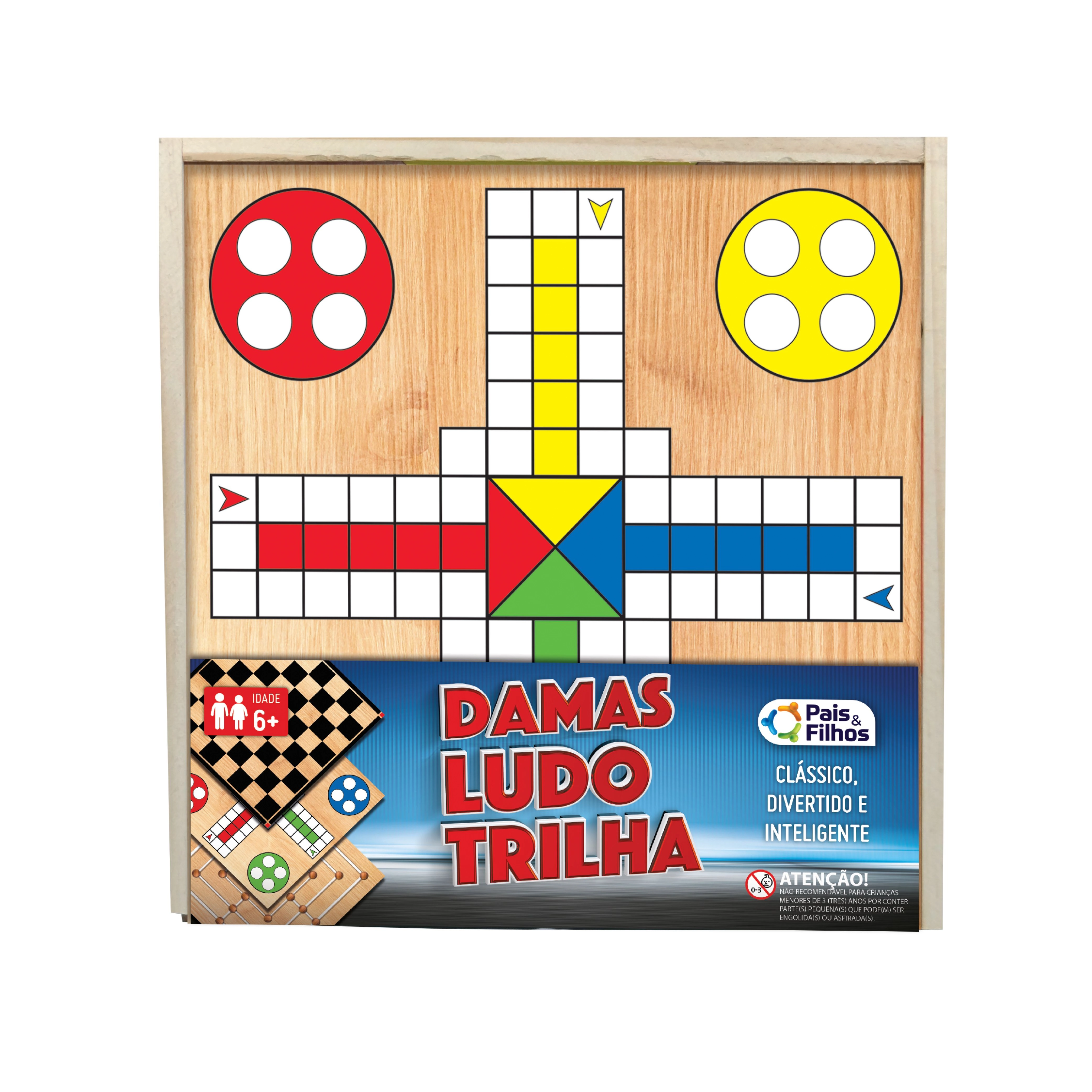 Dama Ludo E Trilha Cx De Madeira 2212