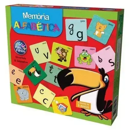 Jogo da Memória Alfabética Cartonado o Objetivo é Conseguir o Maior Número de Pares de Figuras Pais e Filhos - 96342