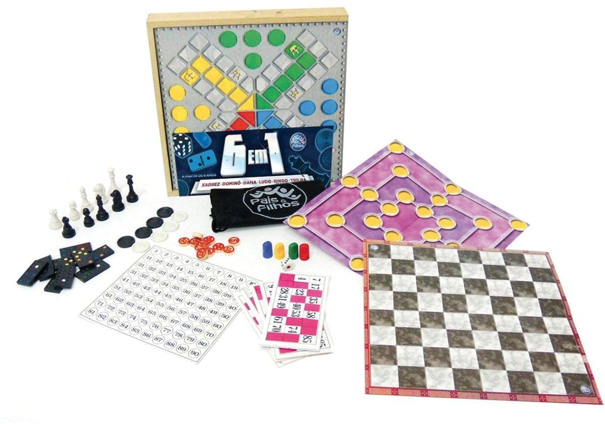 Jogo de Tabuleiro 6 em 1 Diversos
