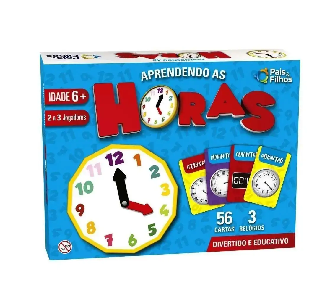 Jogo Pedagógico Aprendendo as horas educativo Pais e Filhos