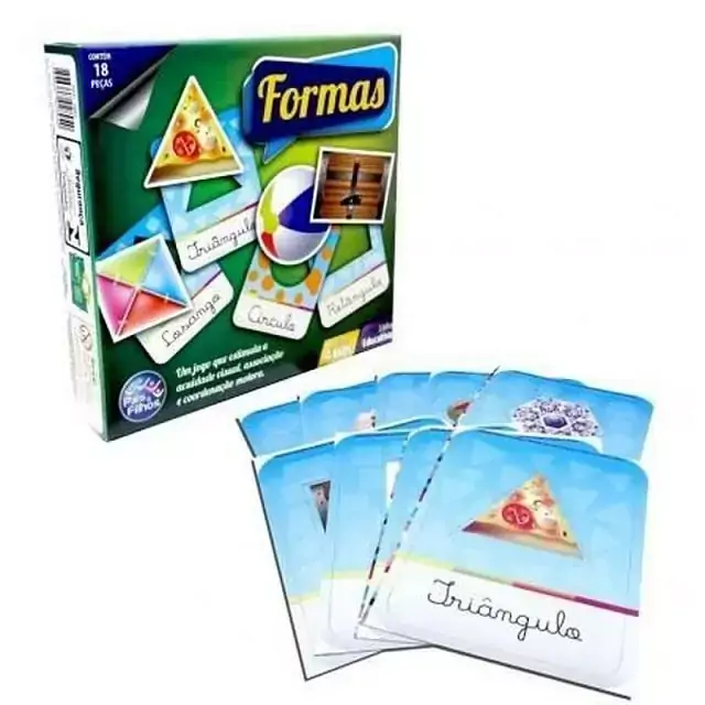 Jogo Formas Brincar de Aprender Cartas Educacionais Desenvolve Coordenação Motora e Percepção, +4 Anos - 100485