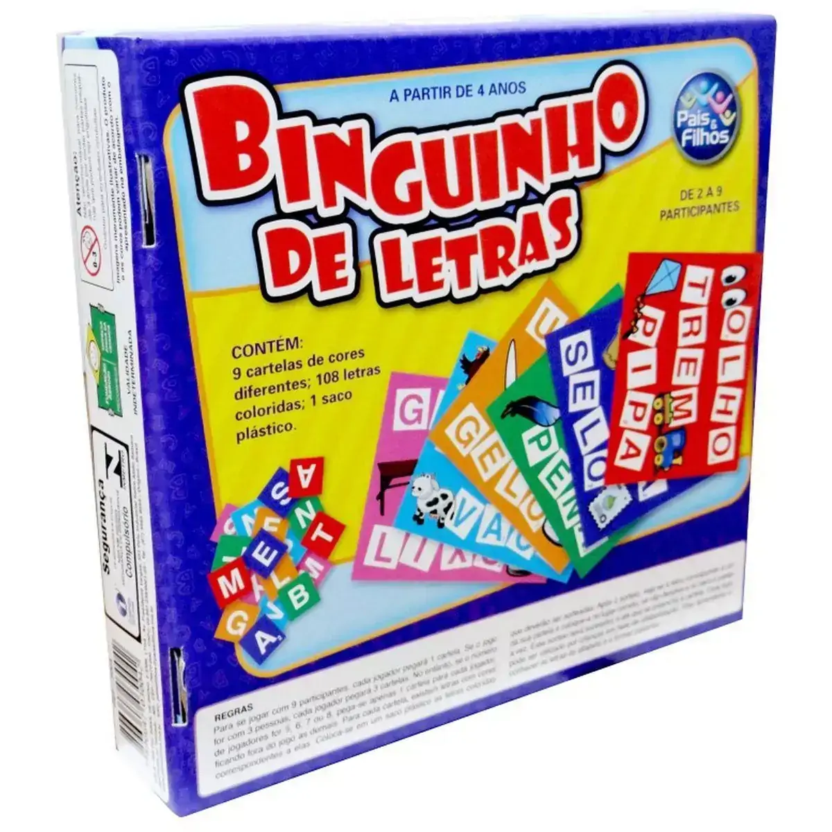 Jogo de Bingo Binguinho de Letras 4ANOS