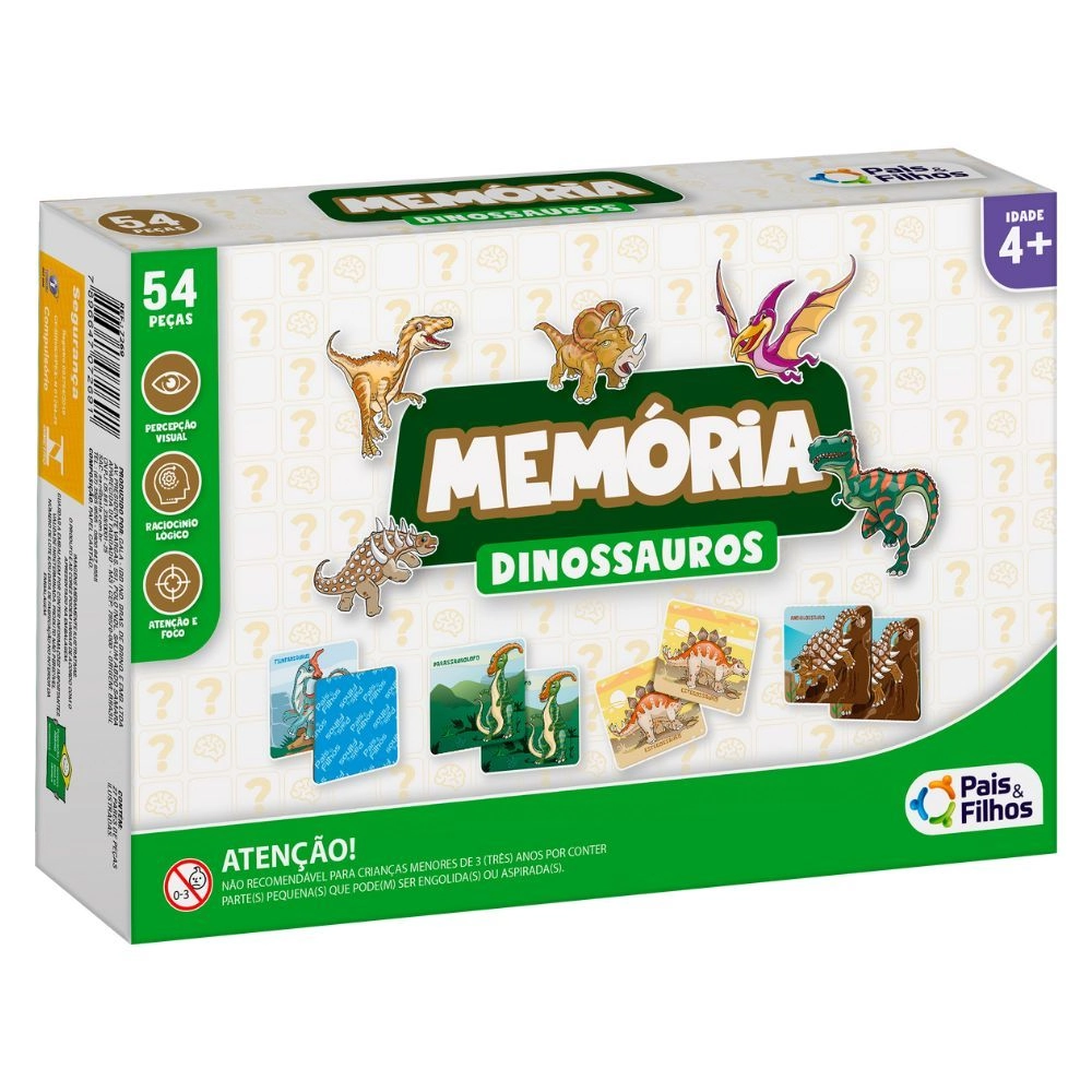 Jogo da Memória Dinossauros - 40 Peças - Pais e Filhos