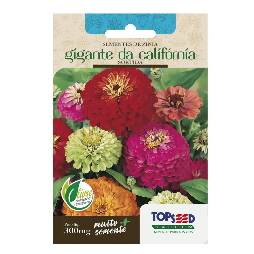 Semente Topseed Flores Zinia Gigante