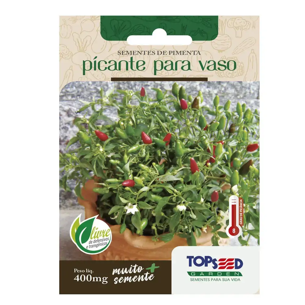 Semente Horta Pimenta Picante Vaso