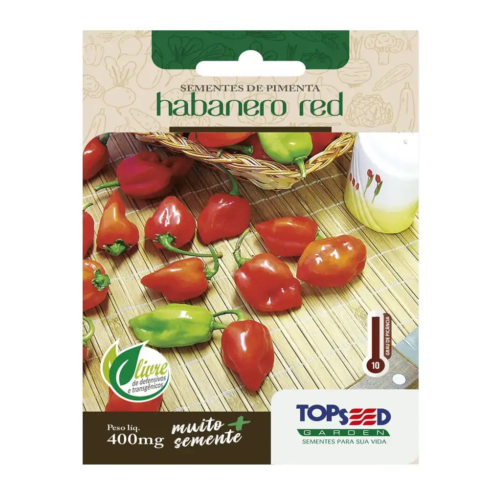 Semente Horta Pimenta Habanero Red