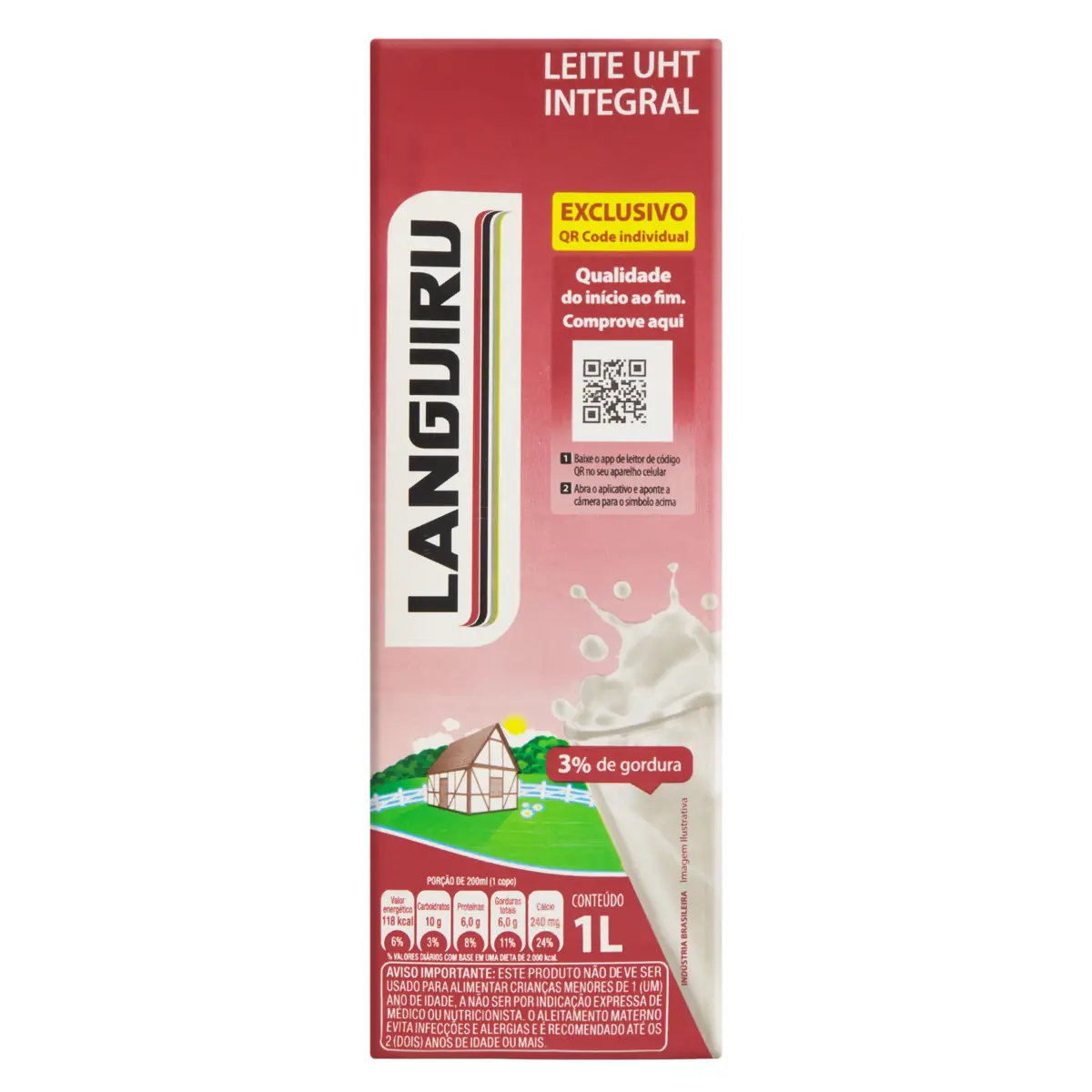 Leite Uht Integral Languiru Caixa 1l