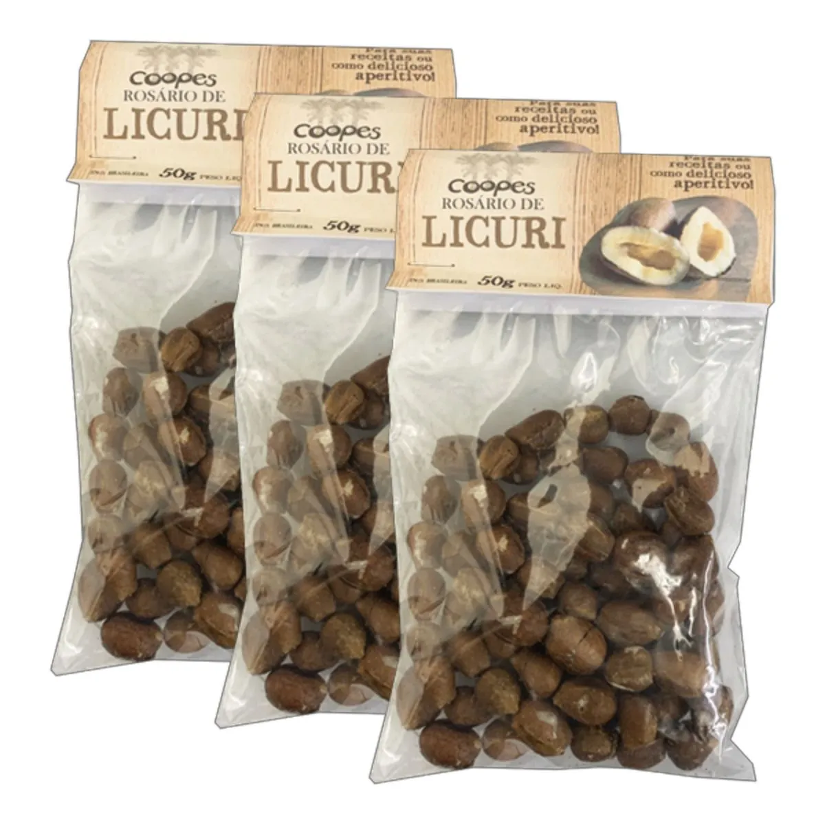 Kit 3X: Rosário de Amêndoa de Licuri Natural Licurizeiro 50g