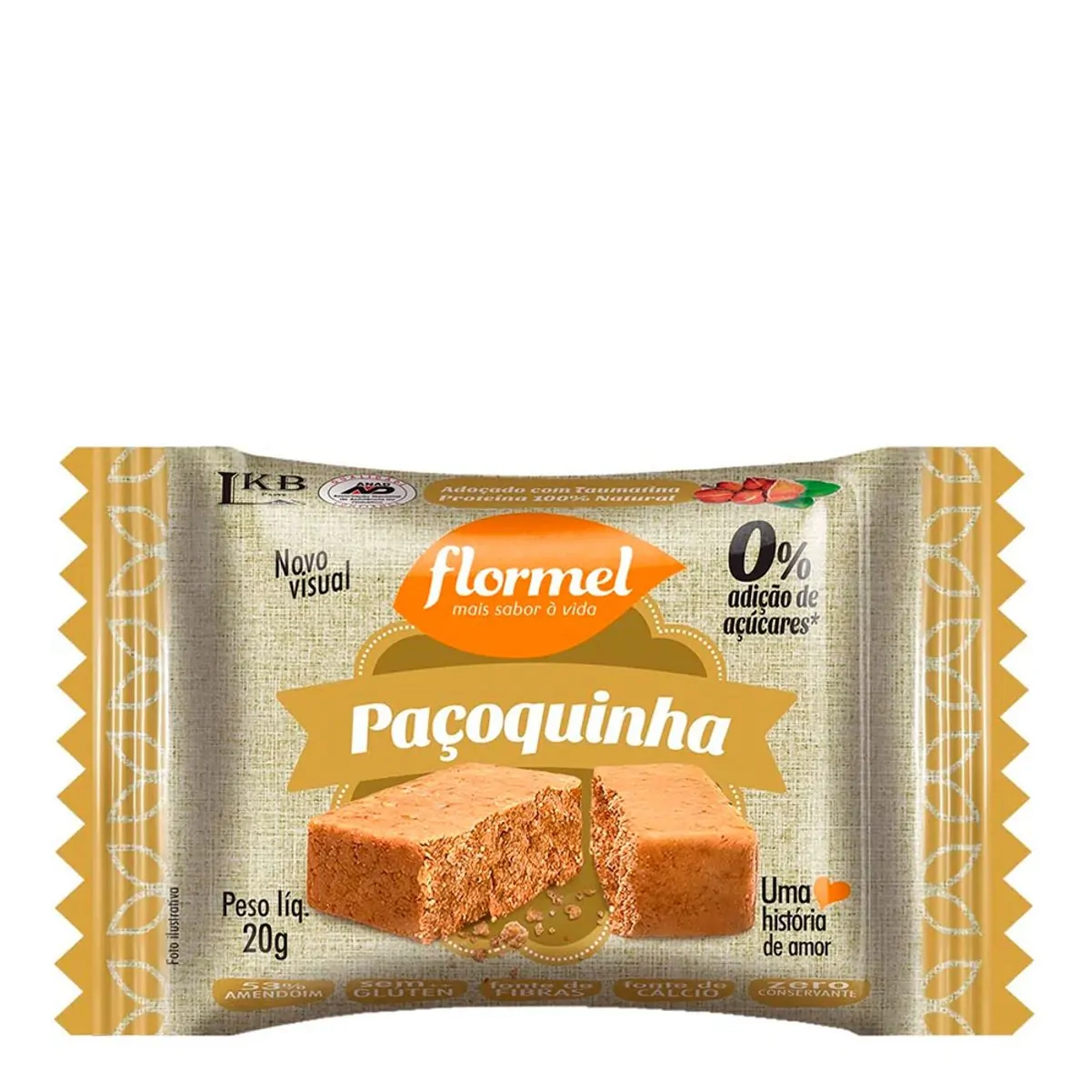 Paçoquinha Zero Açúcar Flormel 20 g