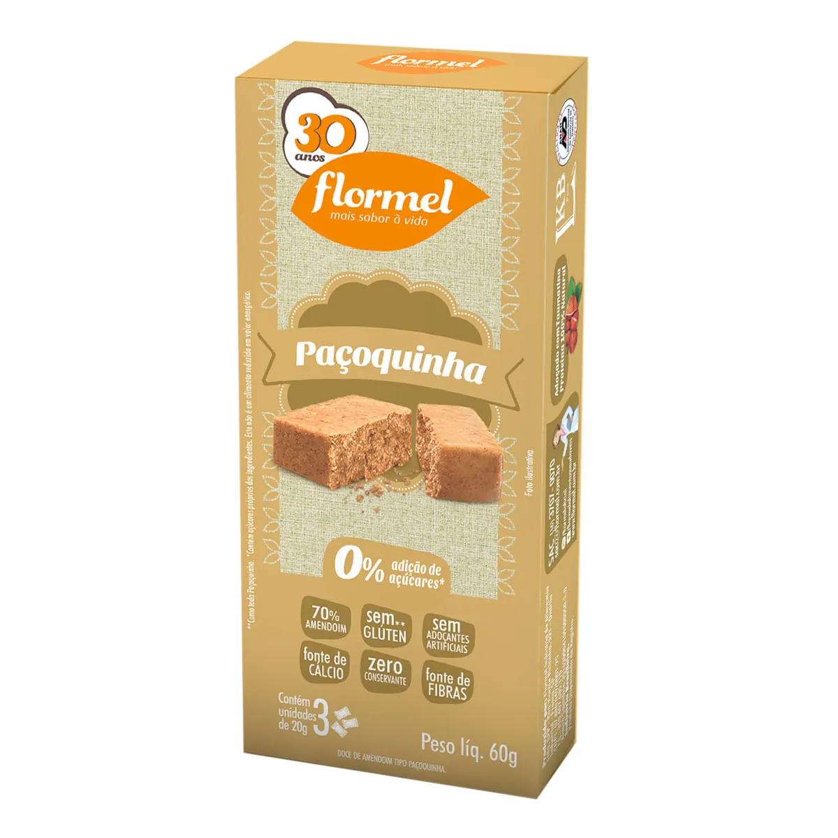 Paçoca Zero Flormel 60g