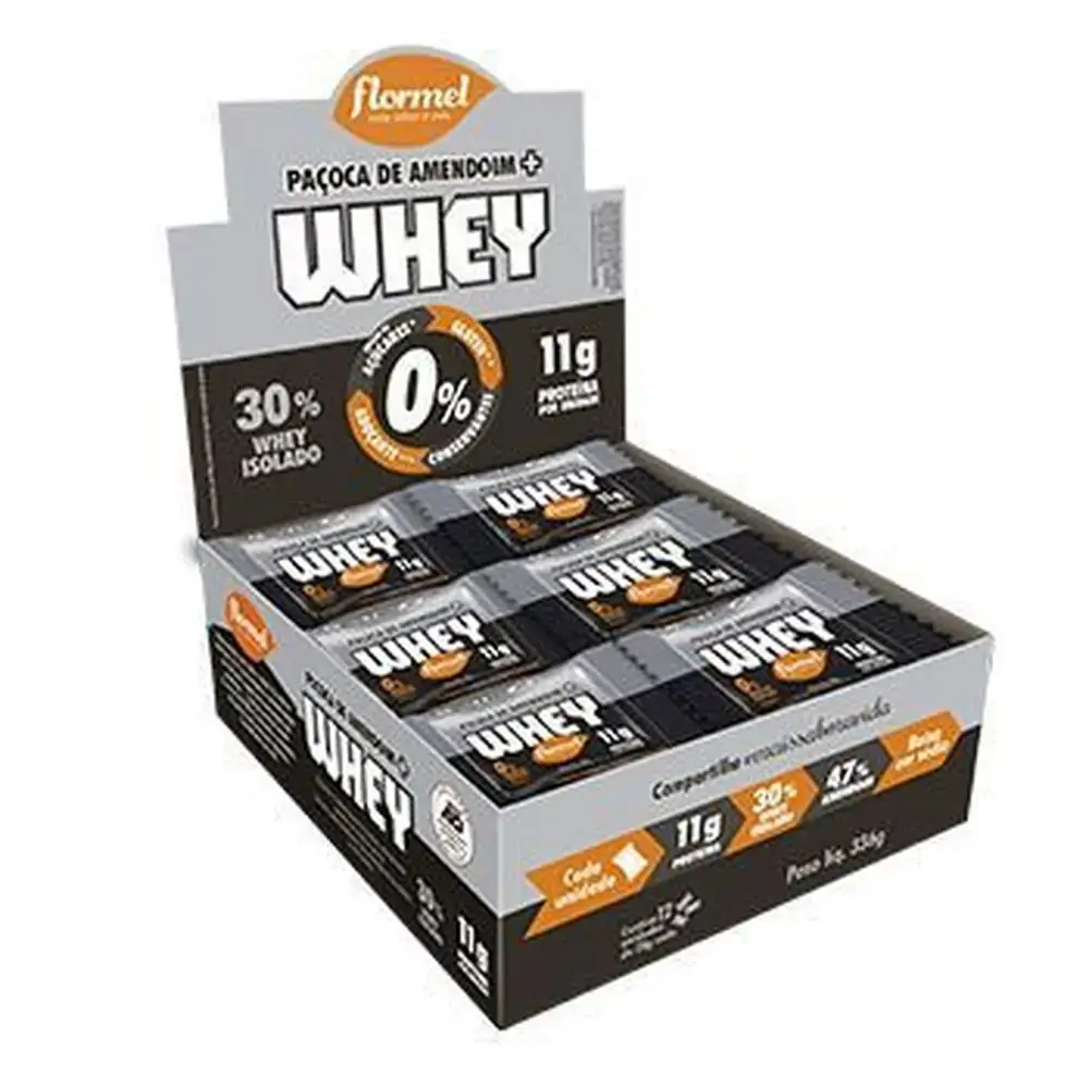 Pacoca Amendoim Whey Z.acuc Disp.12x28g Flormel