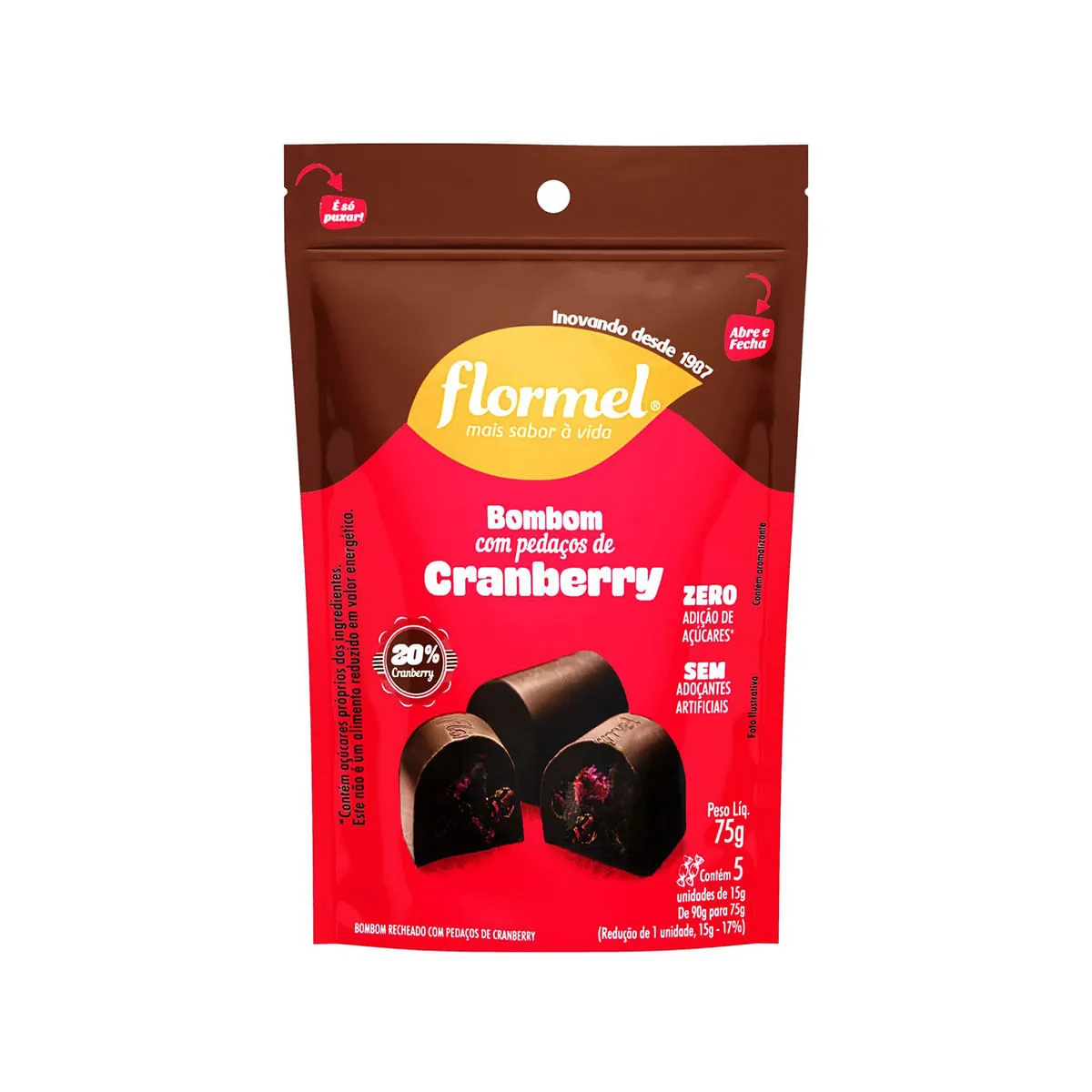 Pouch Bombom de Cranberry - Flormel 75g