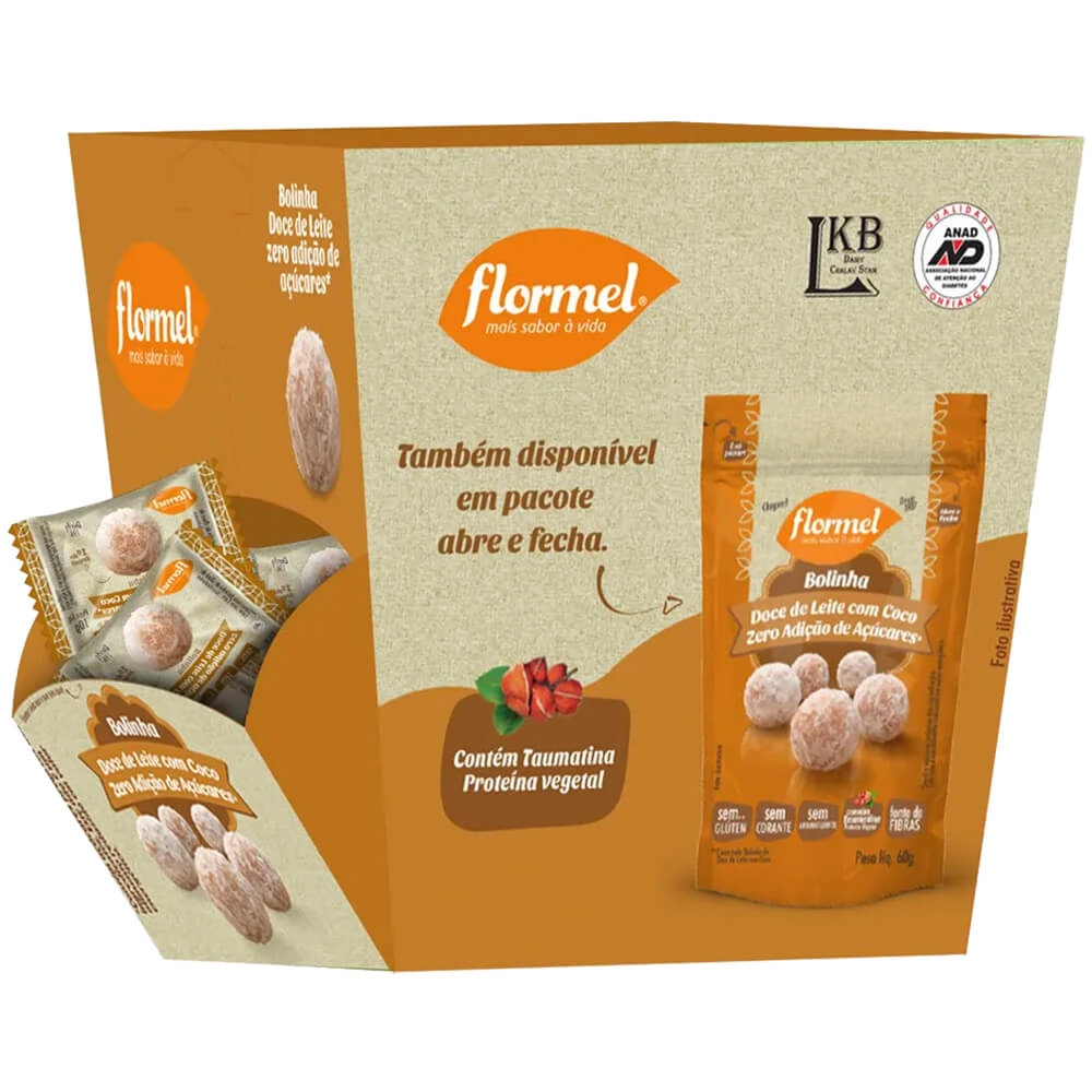 Bolinha doce de leite com coco zero 10g Flormel