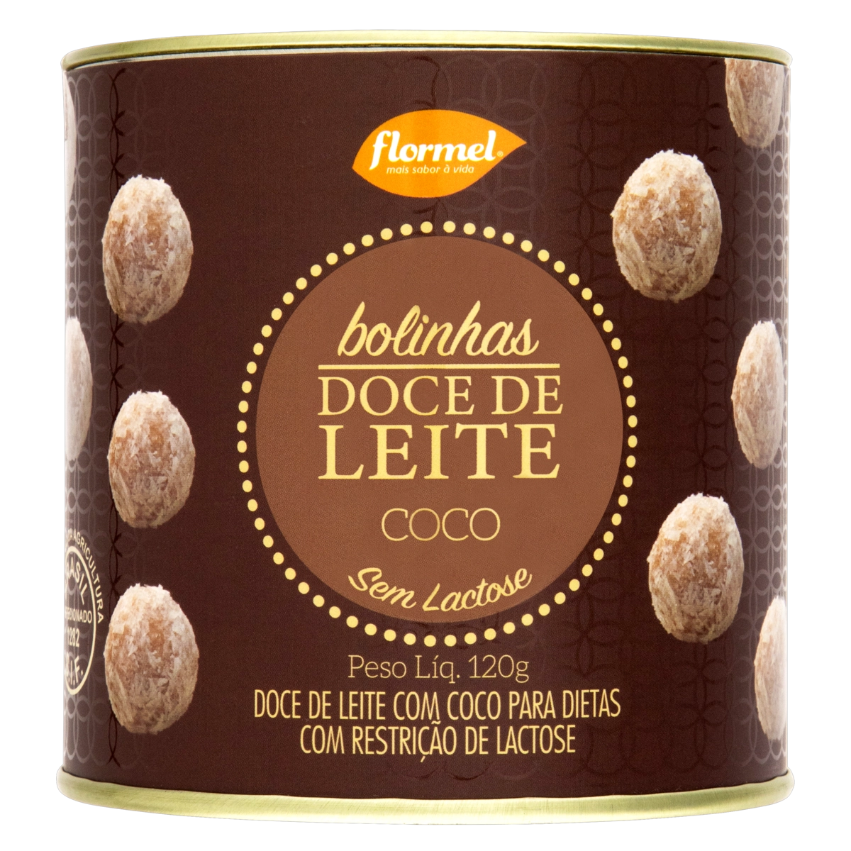Doce De Leite Com Coco Zero Lactose Flormel Bolinhas Lata 120g