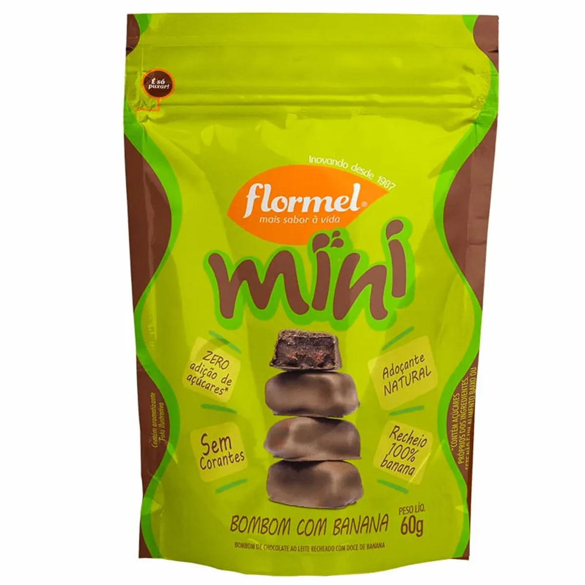 Mini Bombom com banana Flormel 60g