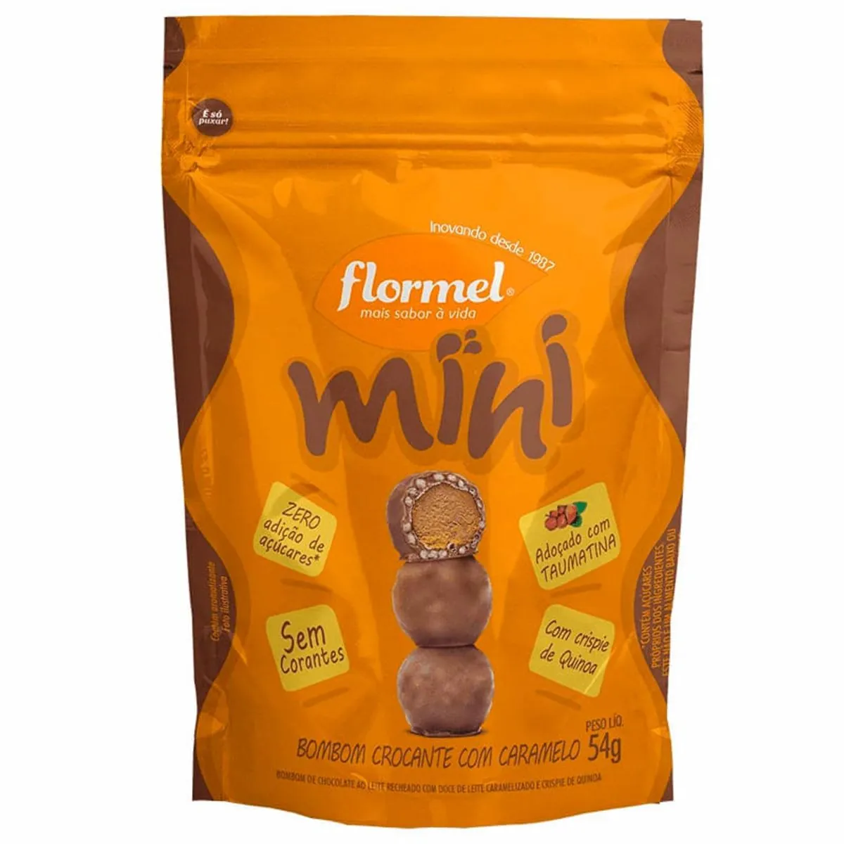 Mini Bombom crocante com caramelo 54g