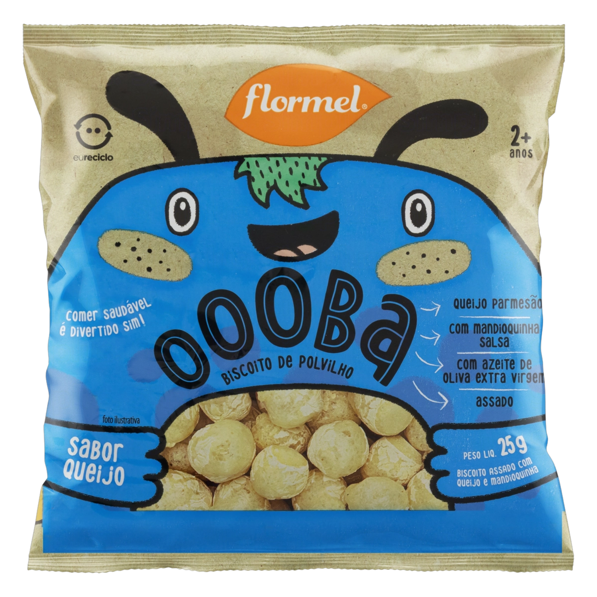 Biscoito De Polvilho Queijo Flormel Oooba Pacote 25g