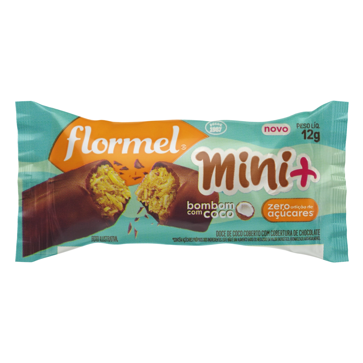 Mini Bombom Com Coco Flormel Mini Caixa 192g 16 Unidades