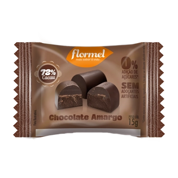 Bombom Amargo 72 Cacau Flormel Pacote 12g