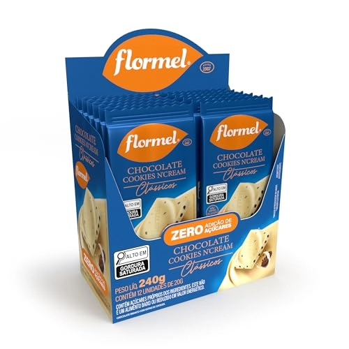 Chocolate Branco Cookies Ncream Flormel Clássicos Caixa 240g 12 Unidades