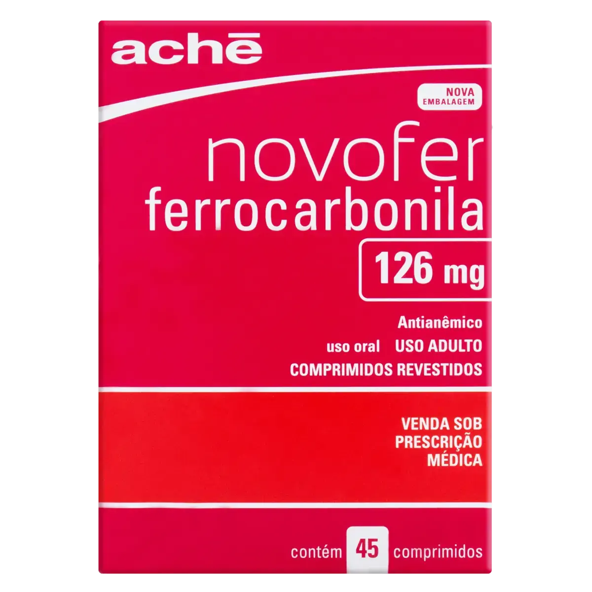 Novofer 126mg Aché Caixa 45 Comprimidos Revestidos