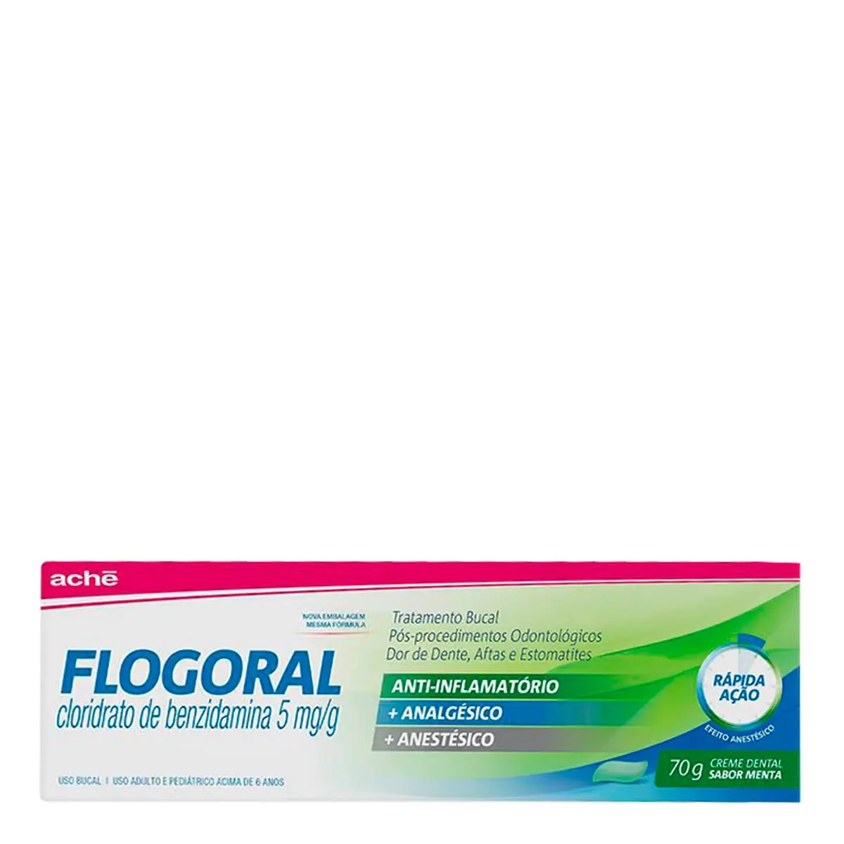Flogoral 5mg/g Menta Aché Caixa 70g