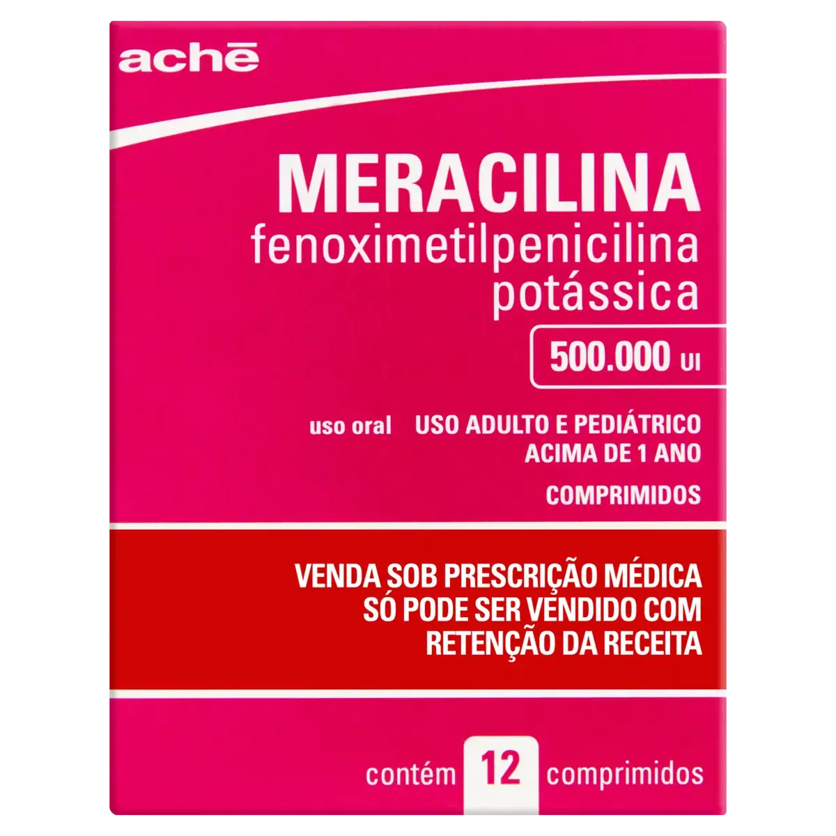 Meracilina 500.000ui Aché Caixa 12 Comprimidos