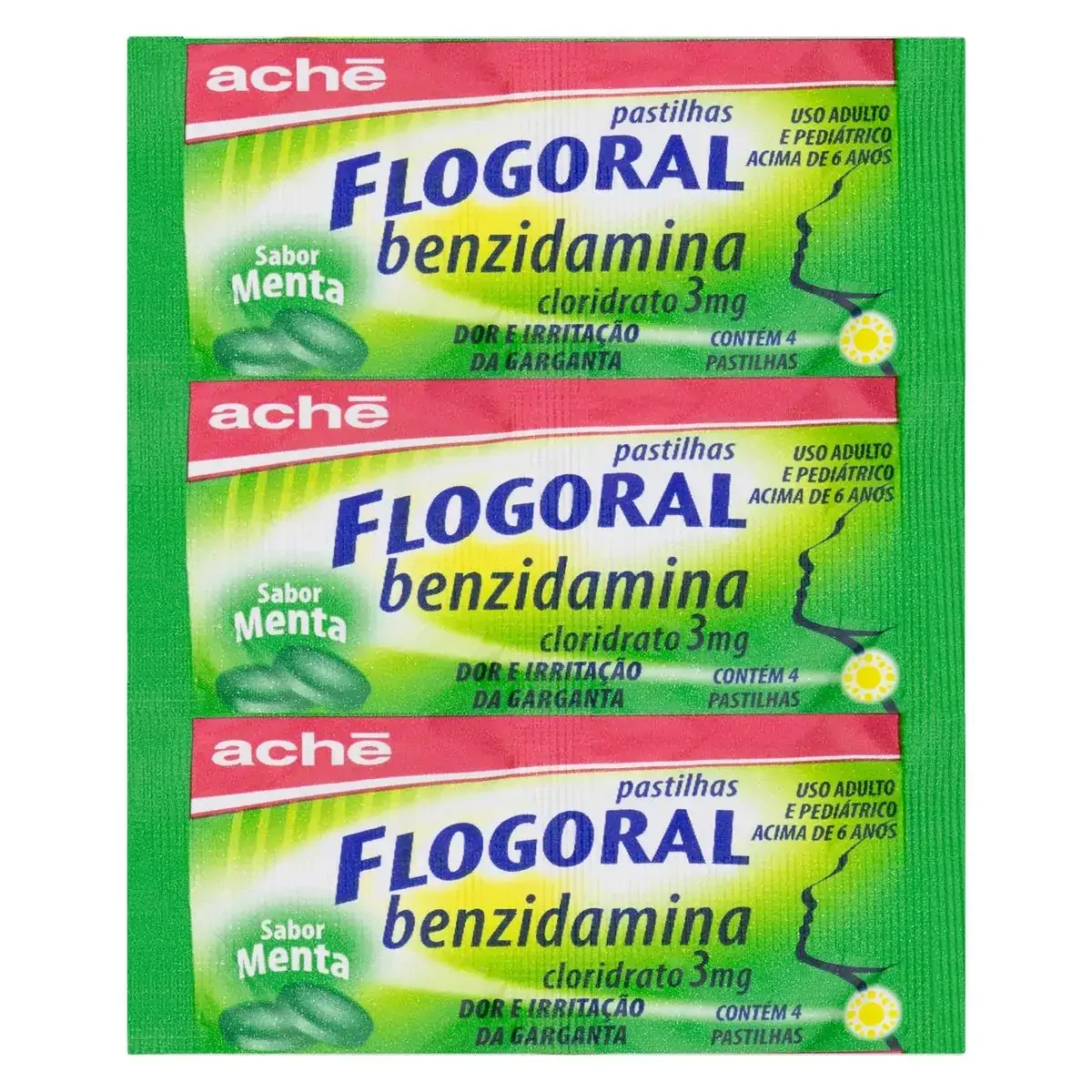 Flogoral 3mg Menta Aché Cartela 4 Pastilhas
