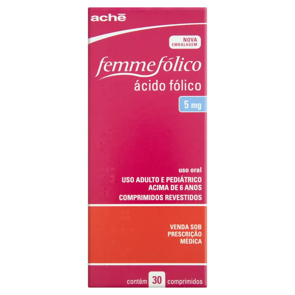 Femmefólico 5mg Aché Caixa 30 Comprimidos Revestidos
