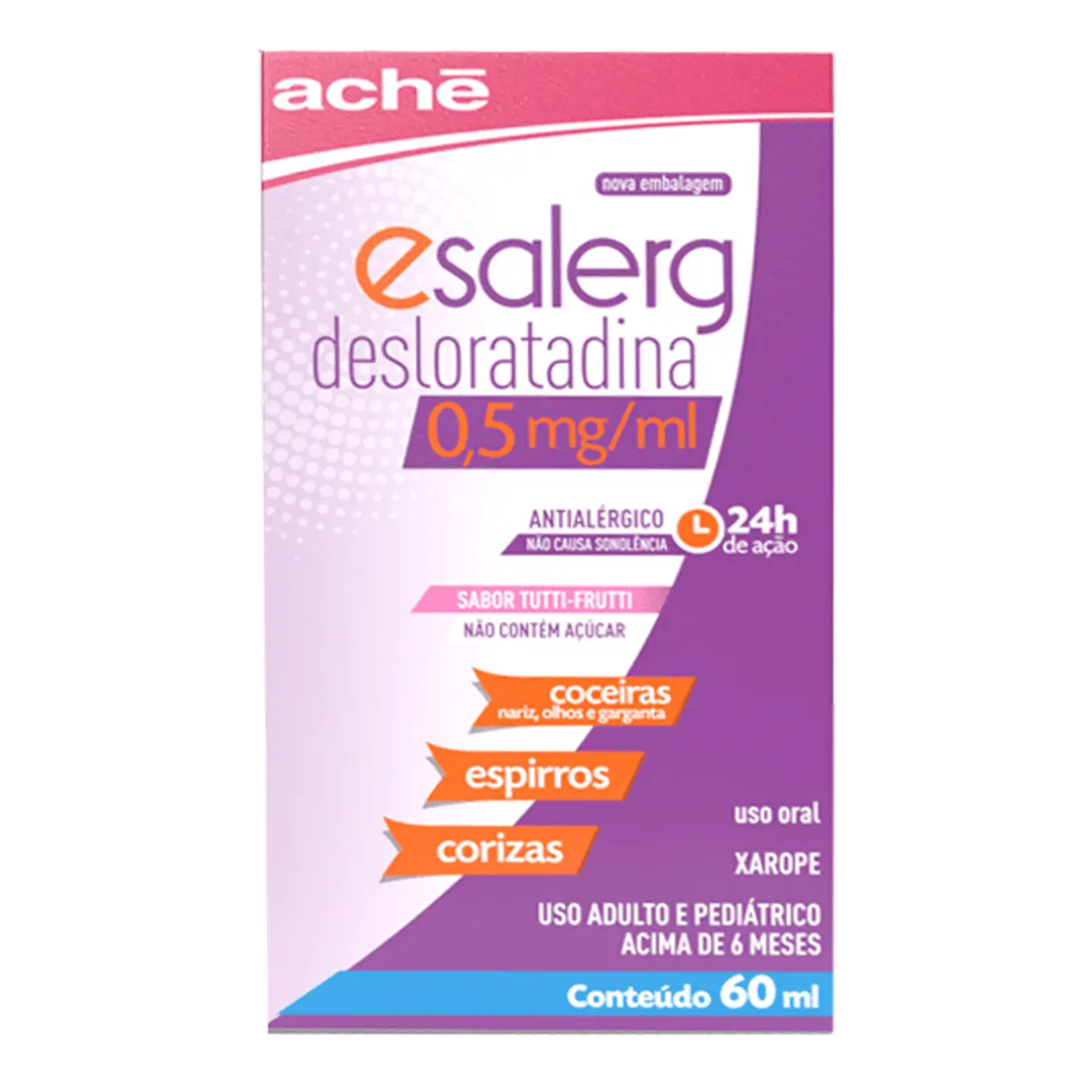 Xarope Esalerg 0,5mg/ml Tutti Frutti Aché Caixa 60ml