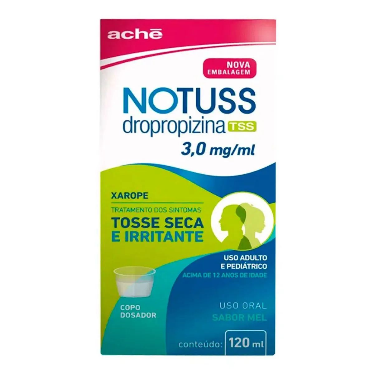 Xarope Notuss Dropropizina 3,0mg/ml Mel Aché Caixa 120ml Copo Dosador