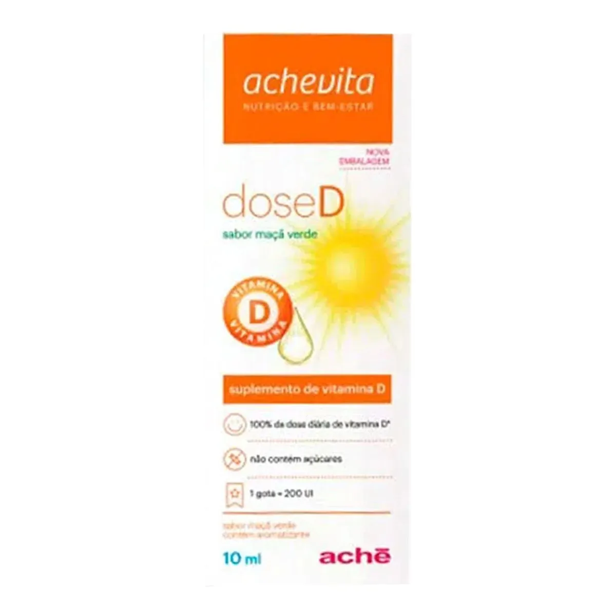 Vitamina D Dose D 200UI Aché Maçã Verde 10ml