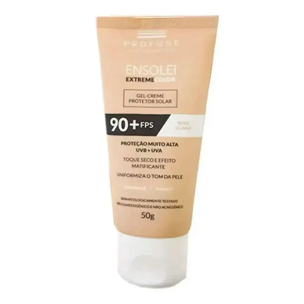 Protetor Solar Facial Profuse Ensolei Extreme Color Bege Claro FPS90+ 50g