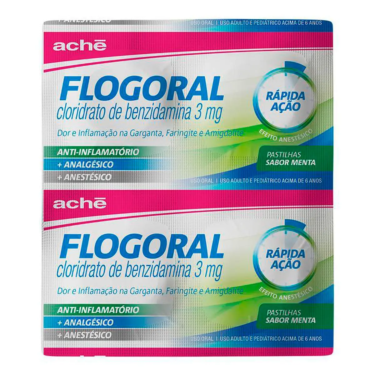 Flogoral 3,0mg Pas Dura Str Pap/pebd/al/pebd 52 Menta
