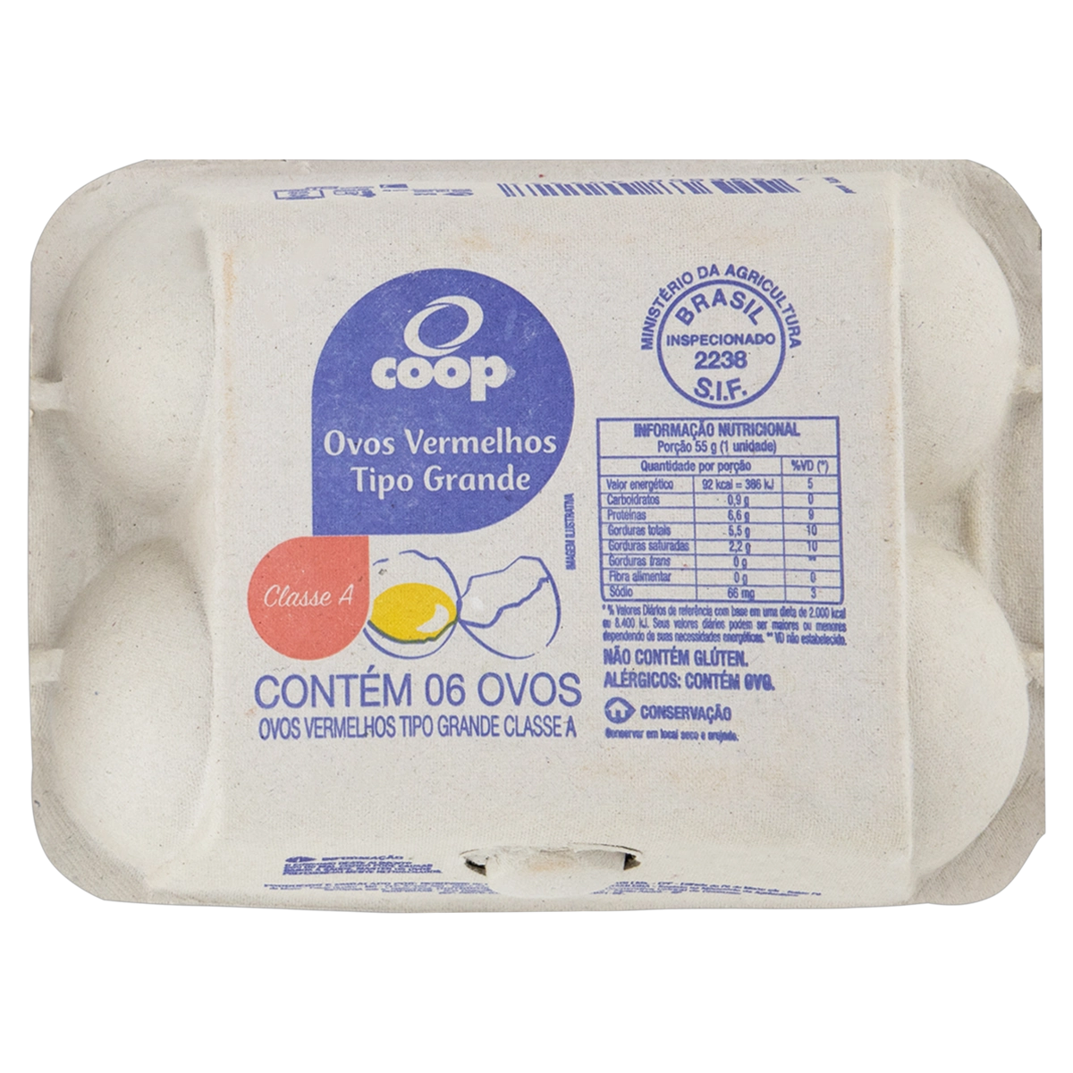 Ovos Vermelhos Grande Coop Bandeja 6 Unidades