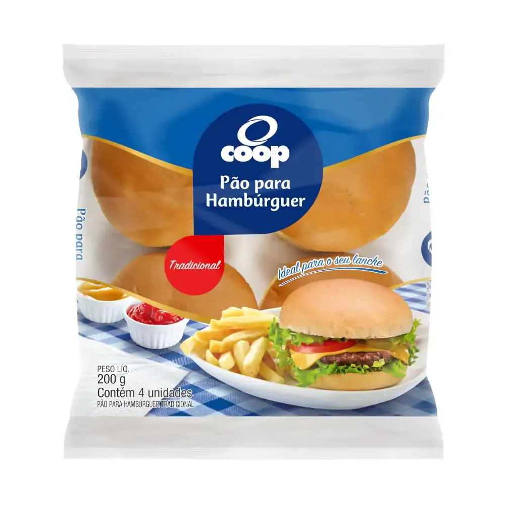 Pao Coop Plus 200gr Hamburguer