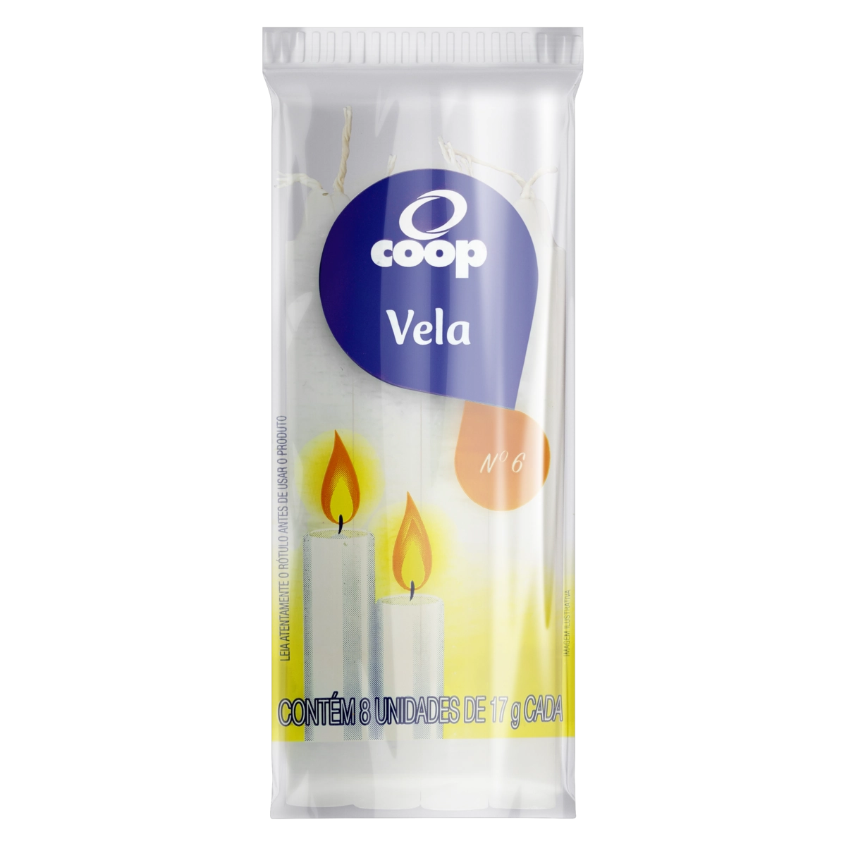 Vela Branca Coop Pacote 8 Unidades 17g Cada