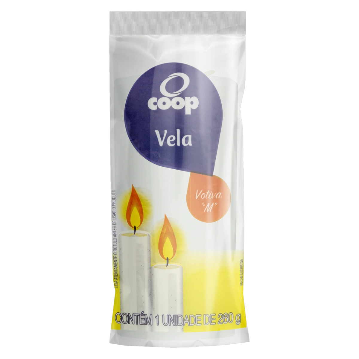Vela Votiva Branca Coop M 260g